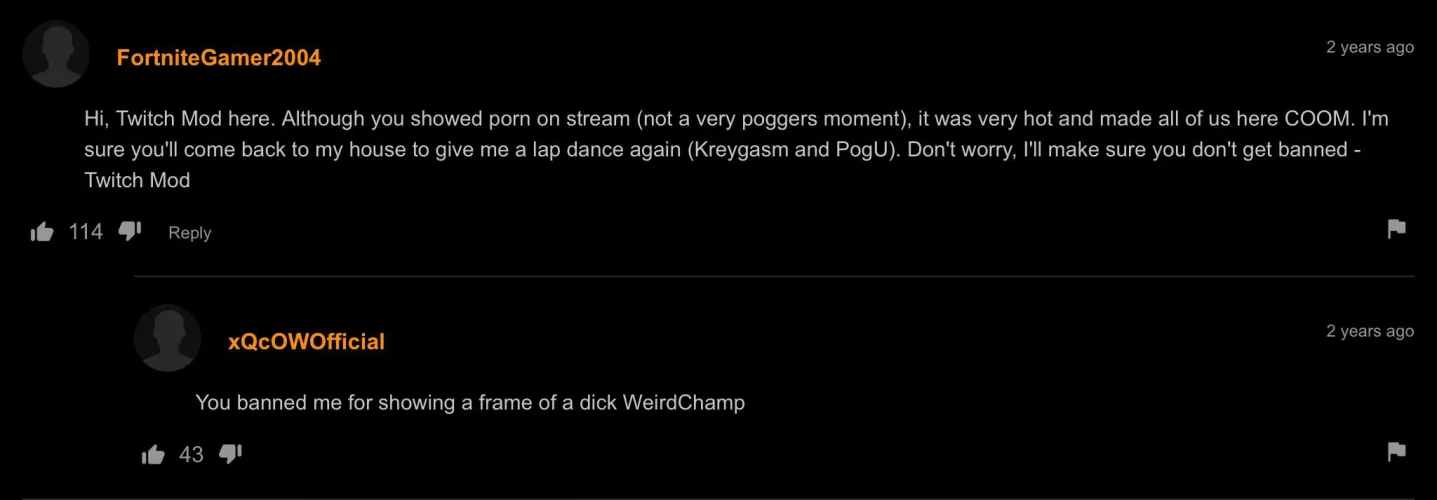 Comment on a video that Pokimane showed on stream