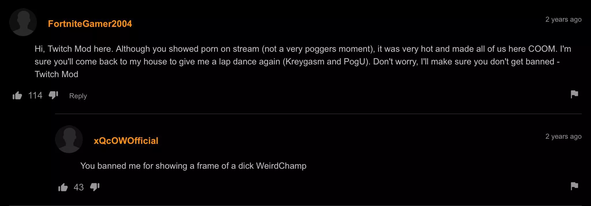 Comment on a video that Pokimane showed on stream