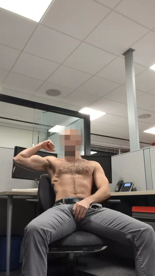 Feeling myself at work. Do I take my pants off?