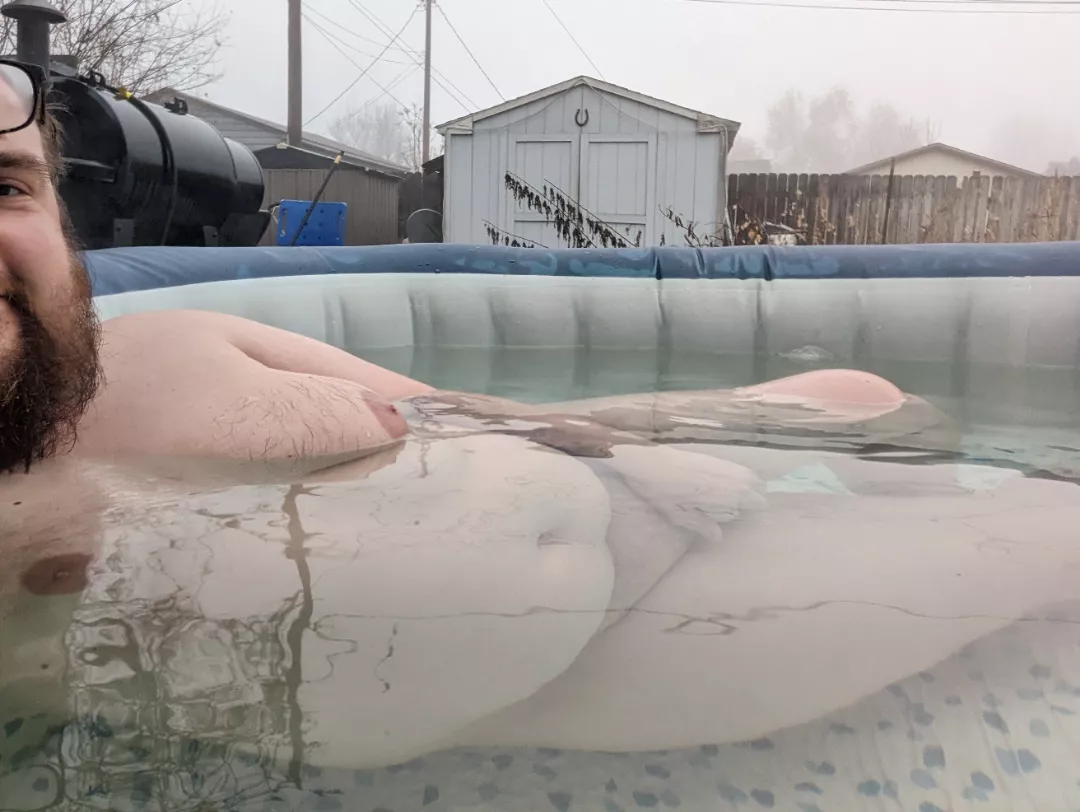 getting hot in the tub on a foggy day