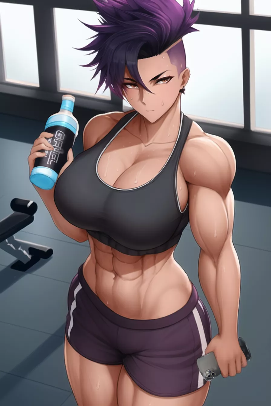 Haru at the gym.