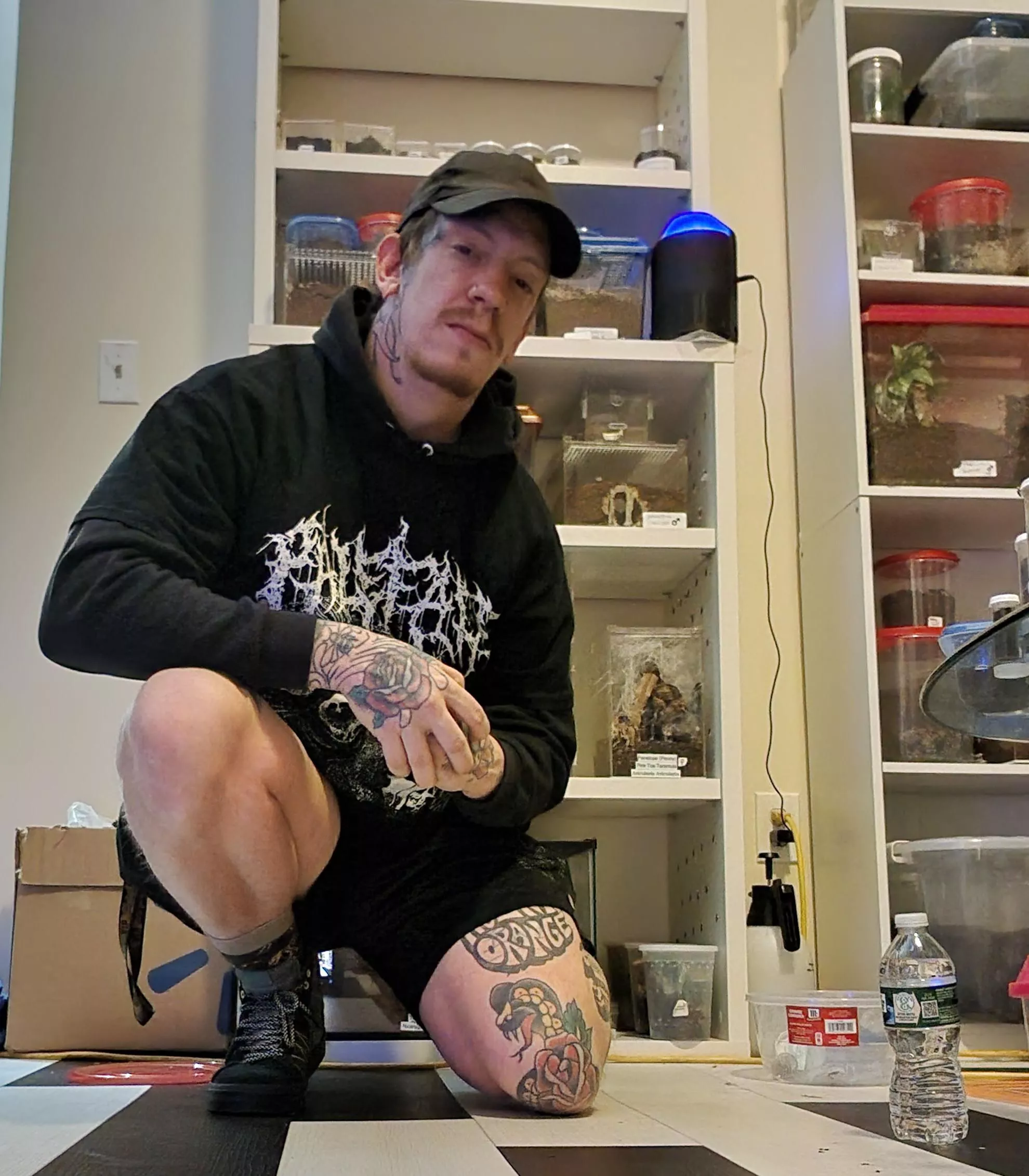 just a man and his spiders.