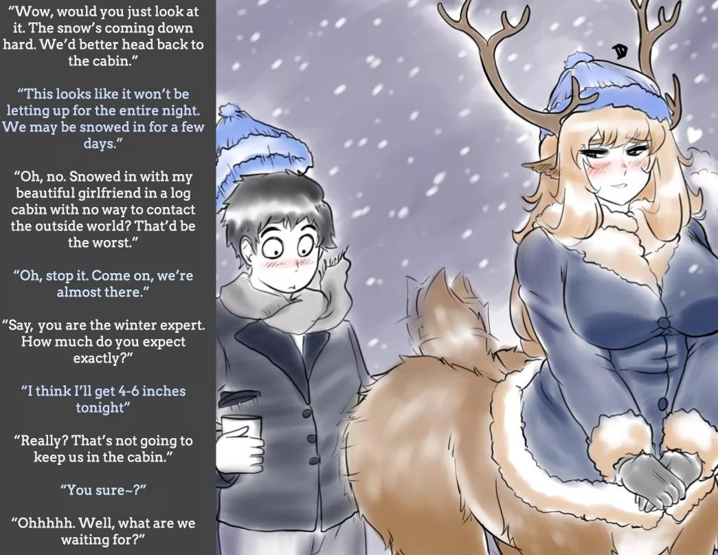 Looks like you’ll be spending a lot of time somewhere warm [Monster Girl] [Winter] [Snow] [Bottomless] [Boyfriend and Girlfriend] [Wholesome] Artist: theordomalleus