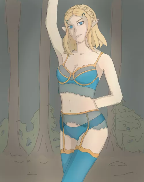 My art maybe isn't as good as the other artsists here, but I wanted to draw Zelda in lingerie