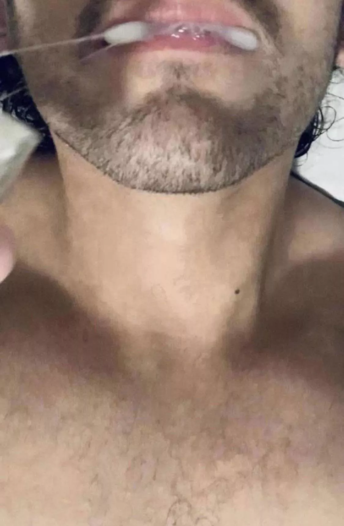 My bull told me to hold still while he finished in my mouth