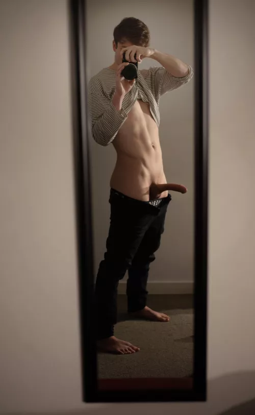 Nothing beats pulling my big young cock out after a long day of studying