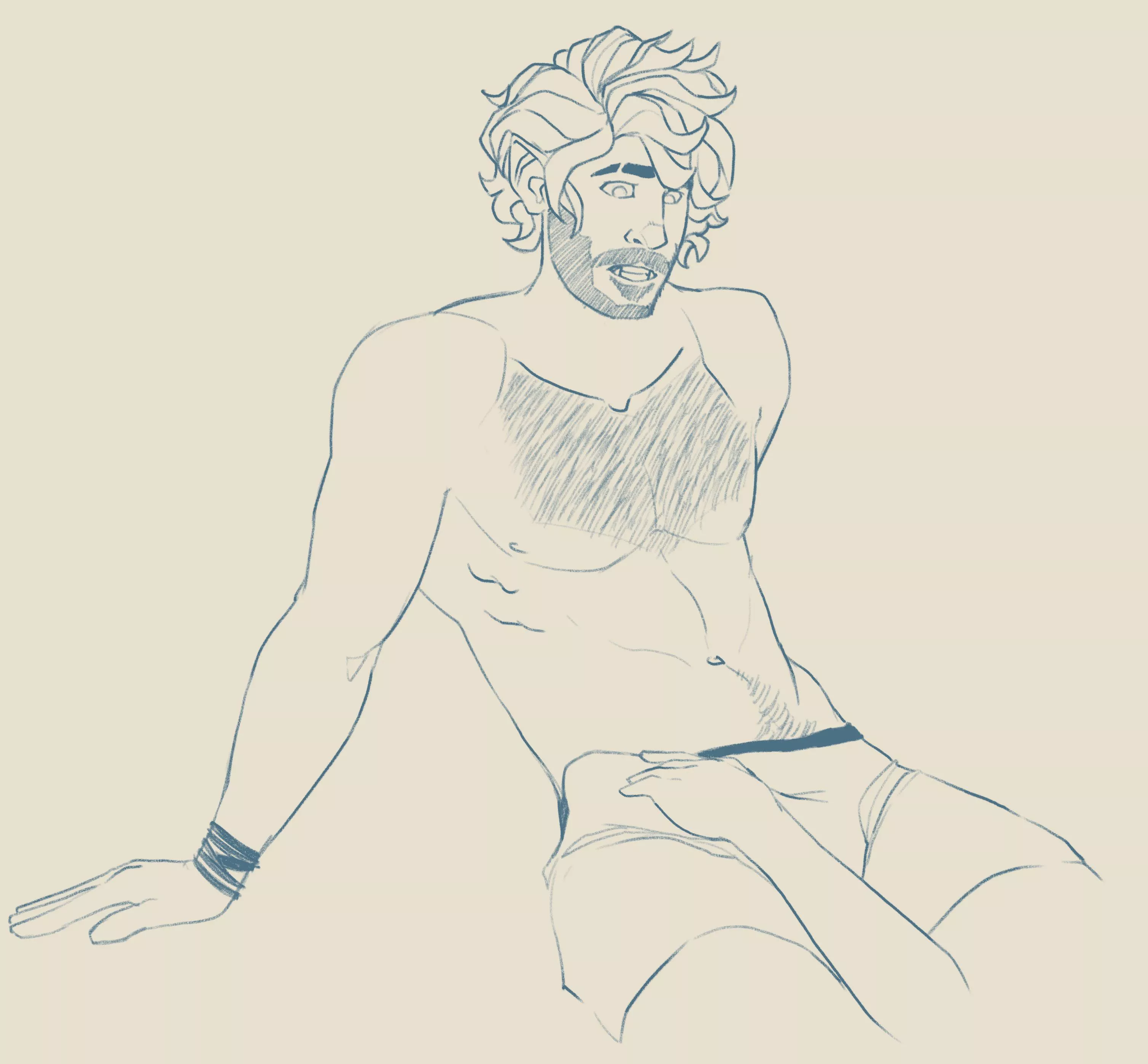 Playing with a half-orc at the pool party.