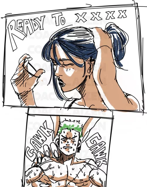 Robin finally eat Zoro // drawing by me