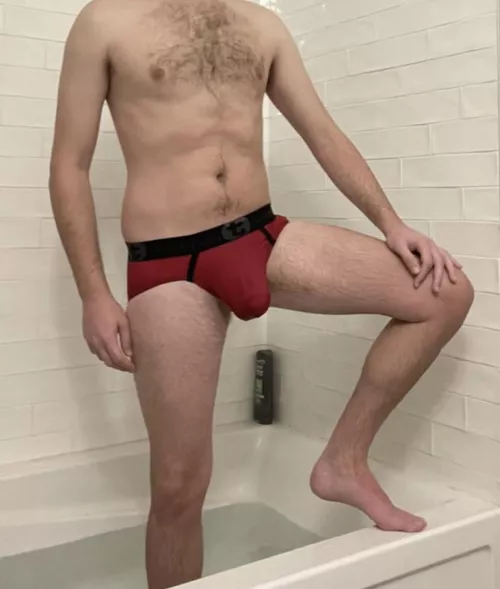 Wet red underwear
