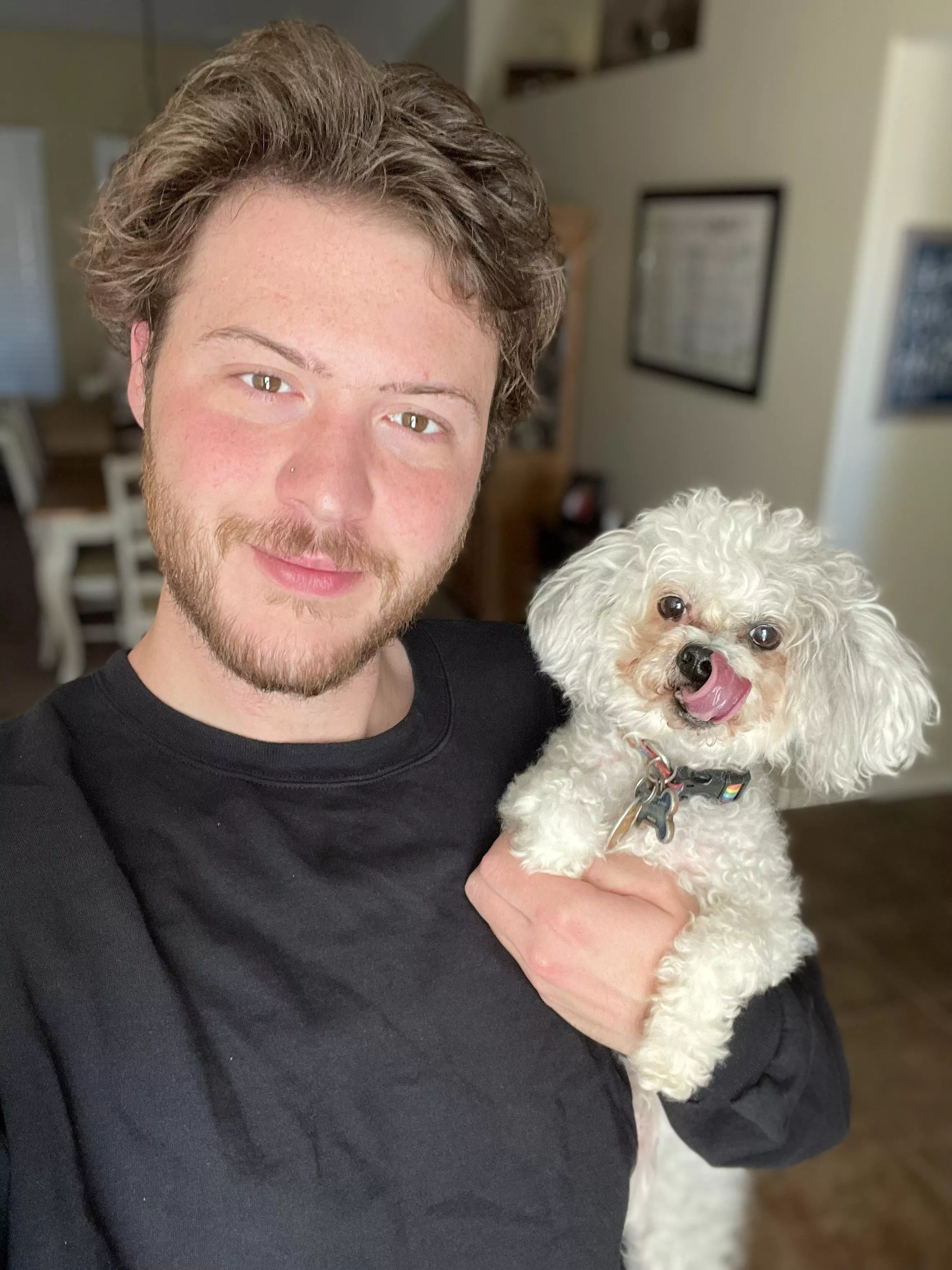 Who is cuter? The dog or me?