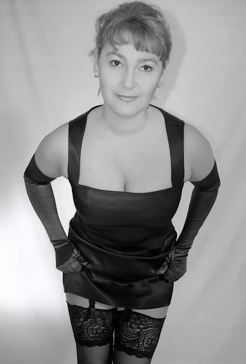 Wife's Tits and Curves in a tight Satin Dress