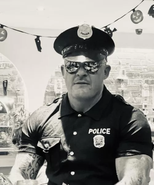 You’re under arrested hands behind your back and let me take your pants off