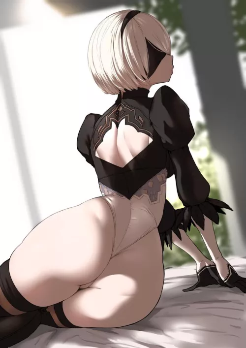 2B in bed (@Miyamoto_Issa)