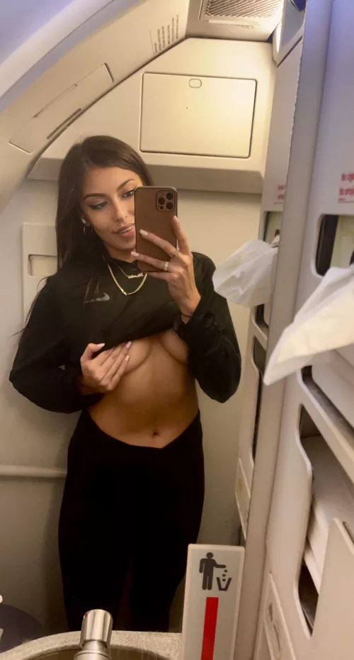 Feeling myself in the airplane bathroom- [F]