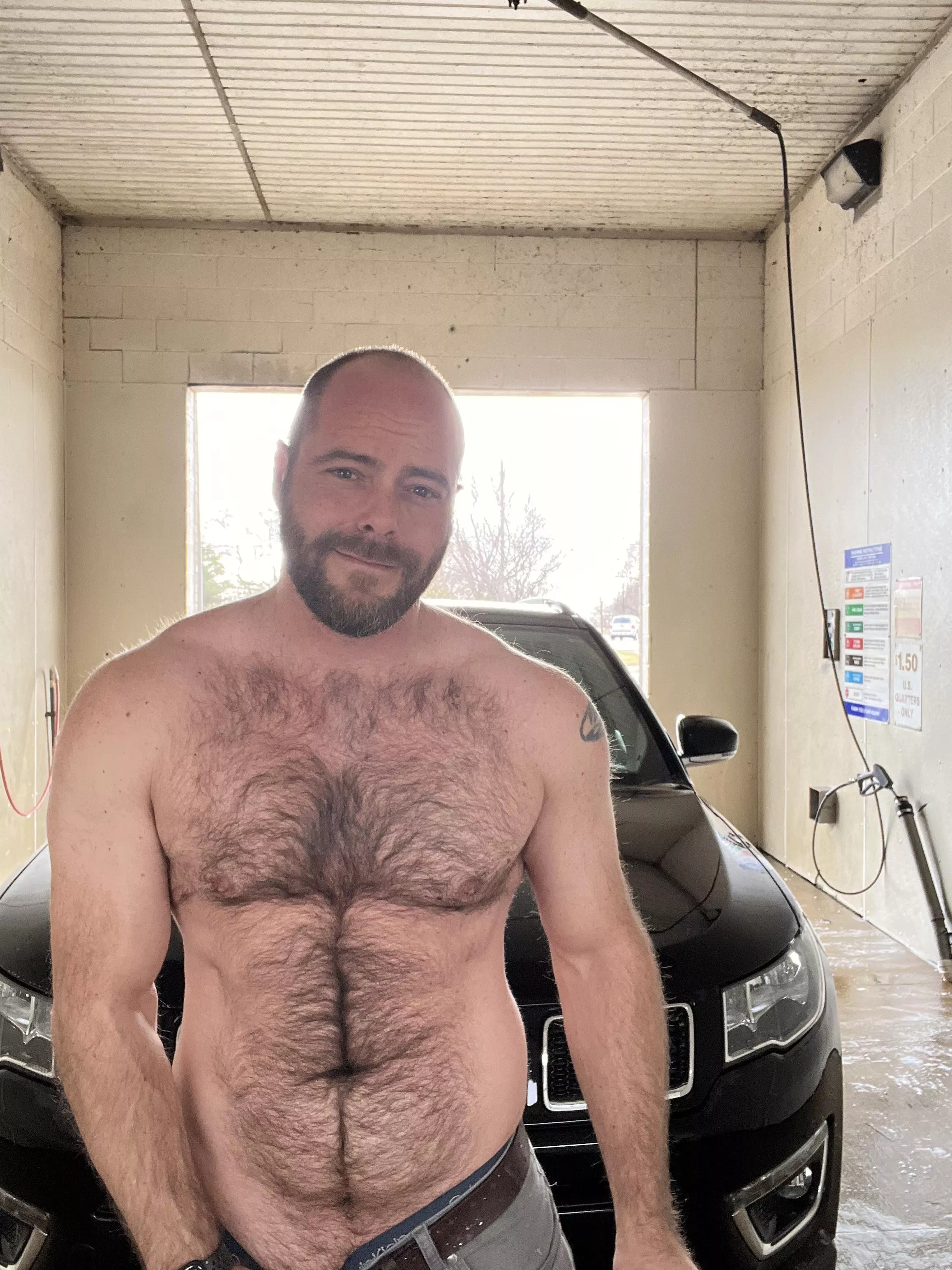 Having fur this hot 🥵 needs to be cooled down sometimes! So risky car wash 🧼 fun it is!
