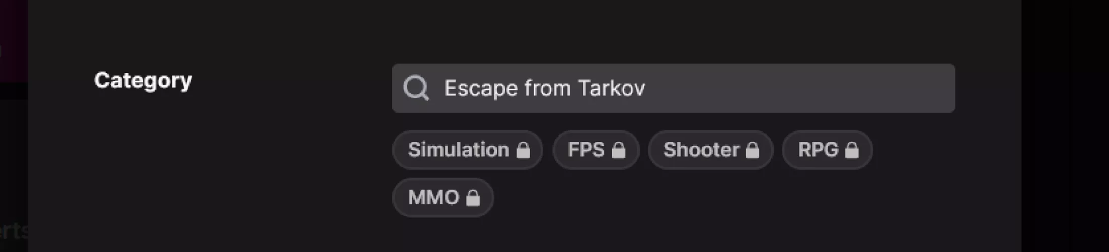 How do I change my tags in the category section under change stream info?