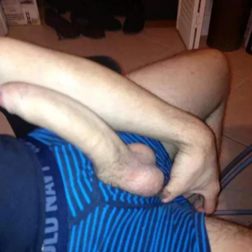 Huge white dick ready for you to hop on.