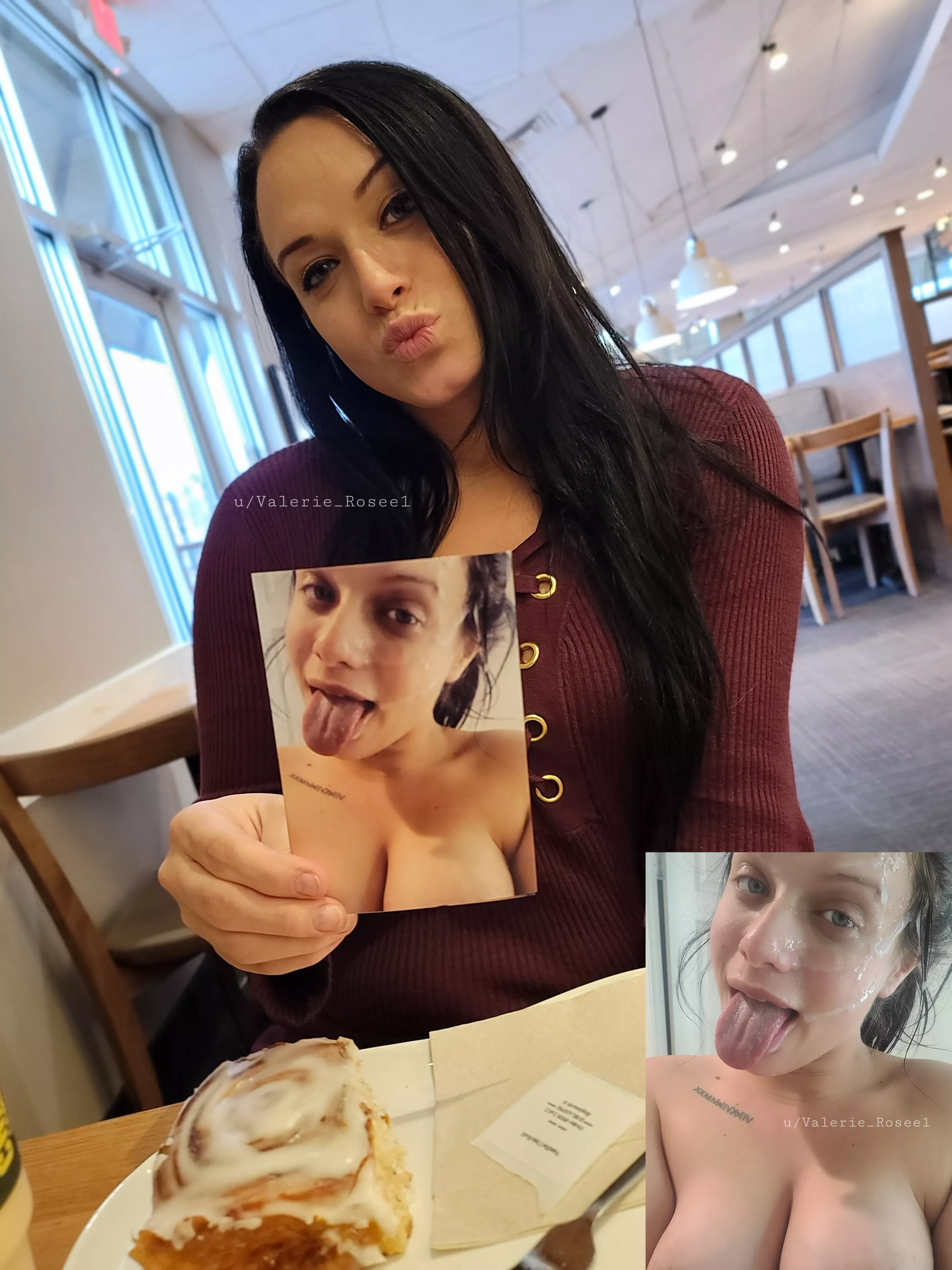 I believe I had more cream on me than my cinnamon roll did lol