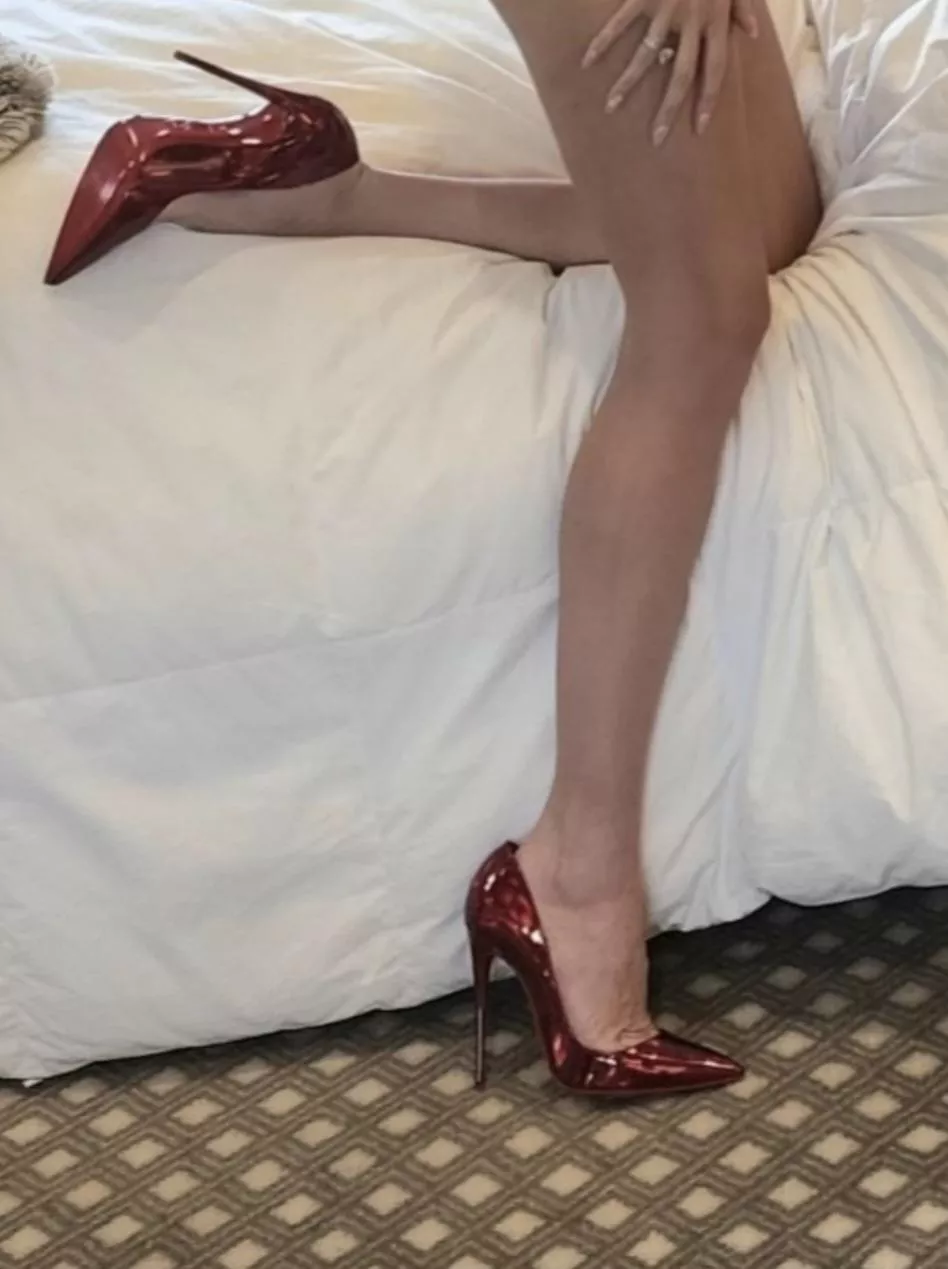 I love the deep red of these Loubs!