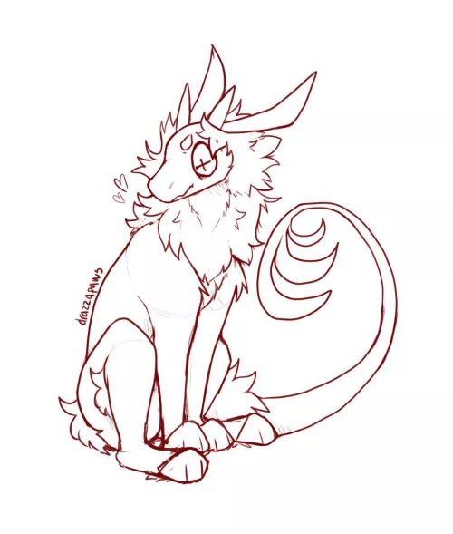 I’m designing a new fursona, he’s a mix of a lot of things ^^” (art by me; drazzapaws)