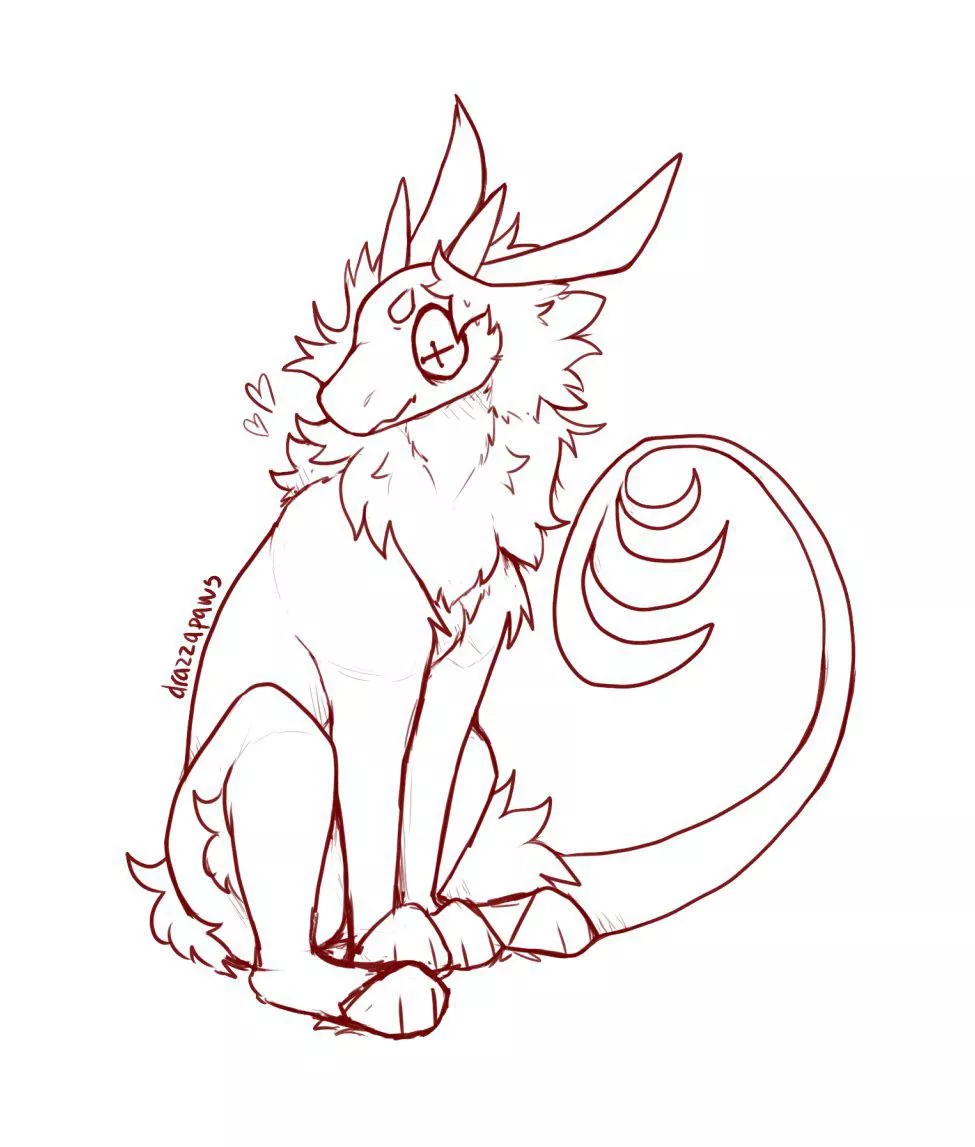 I’m designing a new fursona, he’s a mix of a lot of things ^^” (art by me; drazzapaws)