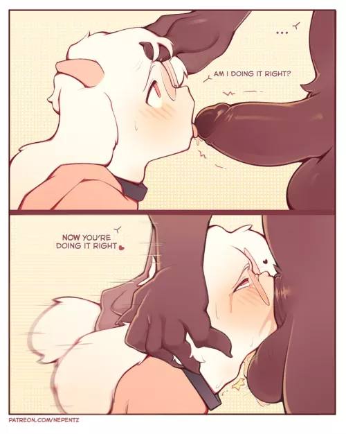 Its so cute how this little submissive boys think that they can satisfy their Alpha with just a few small licks and kisses on my cock. Good thing I'm a teacher of the lewd arts. Lesson 1, you have a perfectly good throat pussy. Use it~ (Nepentz)