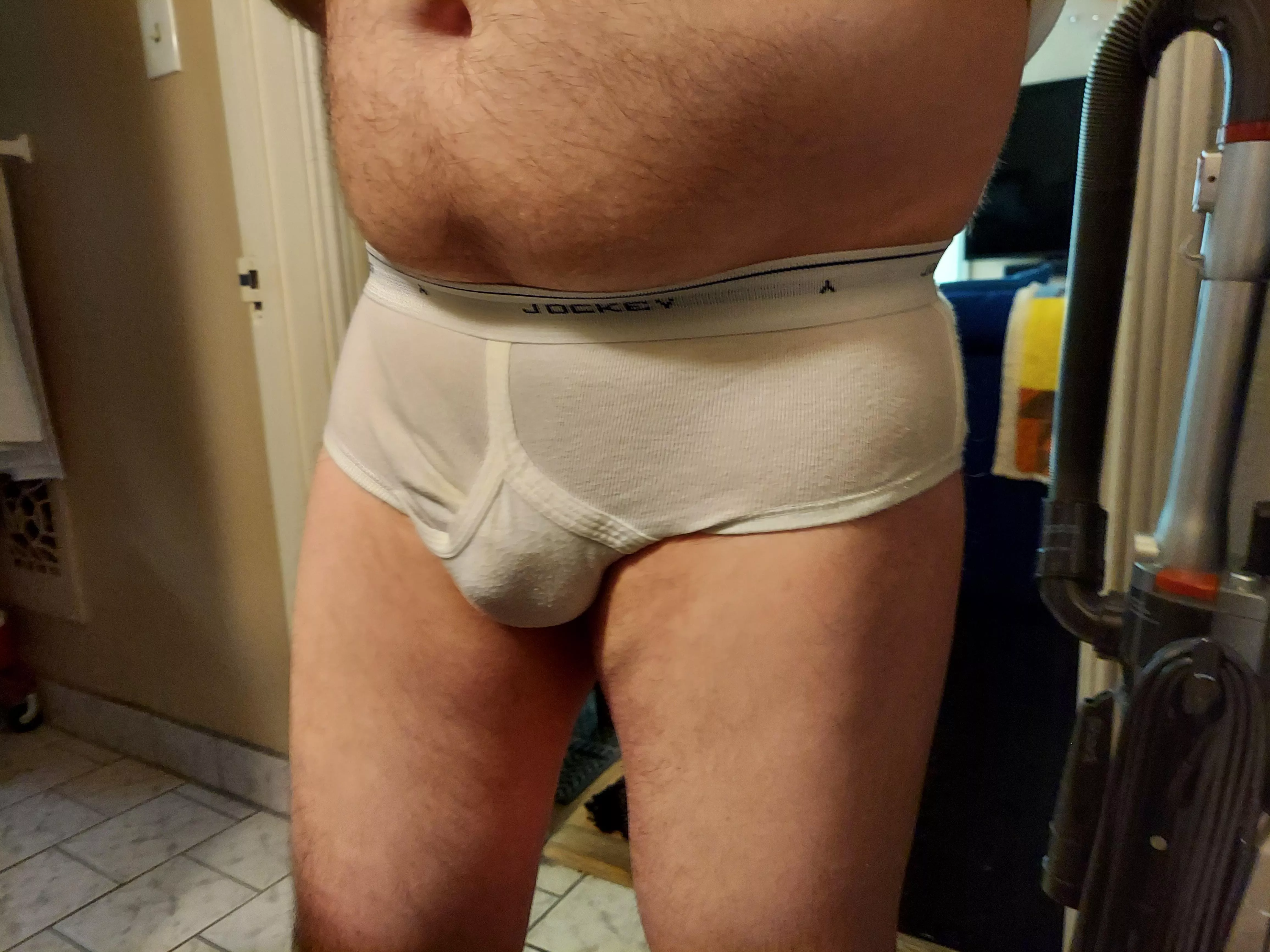 Jockeys after a shower