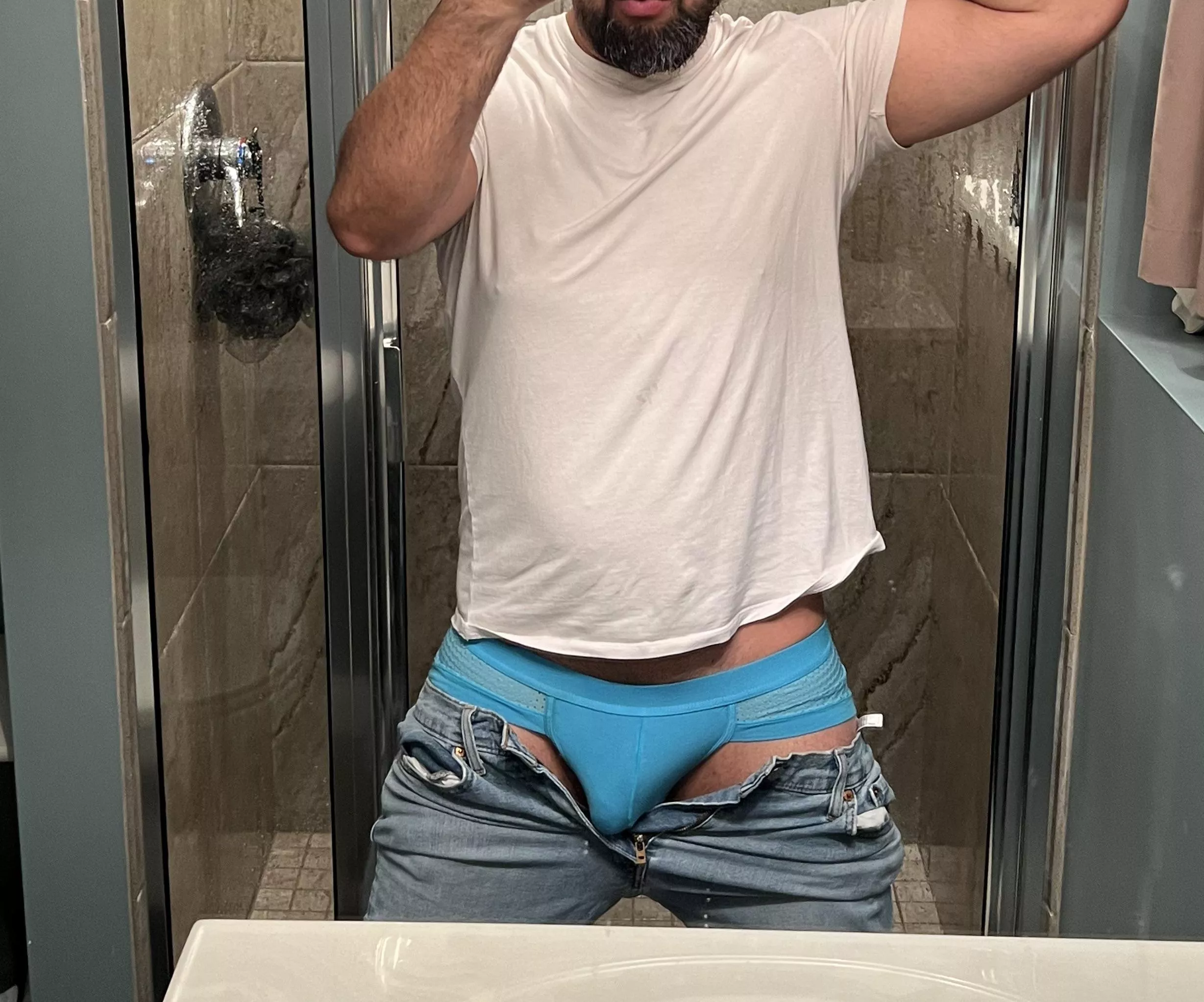 Just a white t shirt and blue jeans type of night