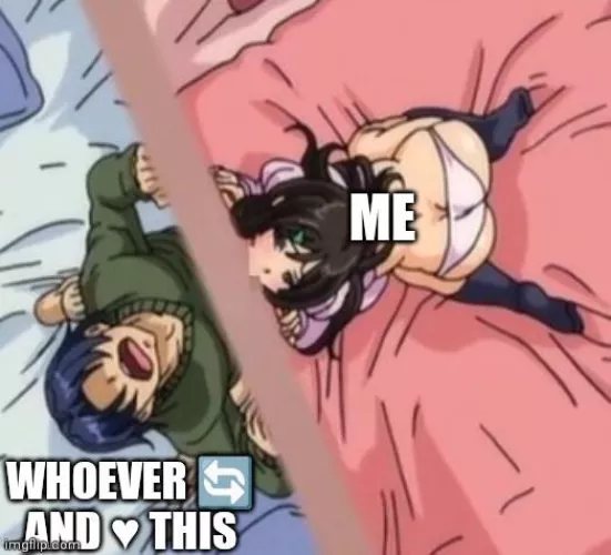 LF Color Source: me, whoever retweet’s and love this, 1boy, 1girl, imgflip.com, green shirt, looking up, blowjob