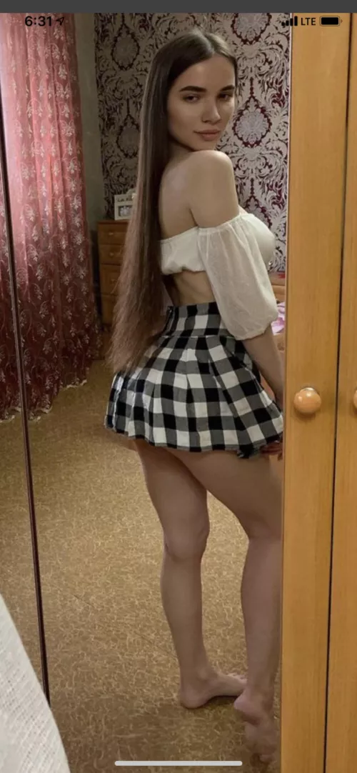 Lift that skirt and fuck her ass