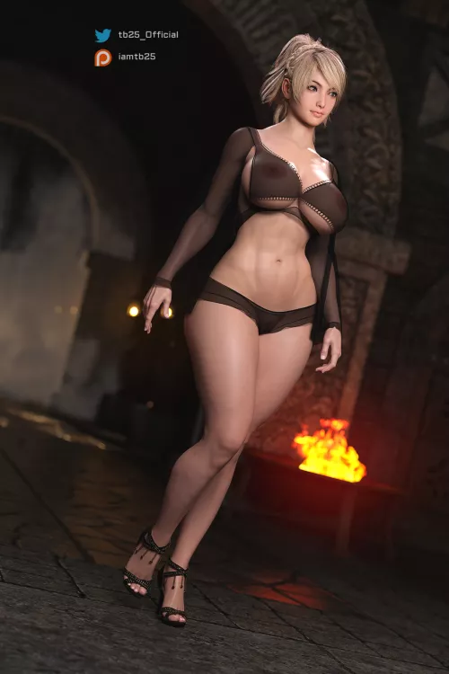 Lunafreya Black See-Through Top (TB25)