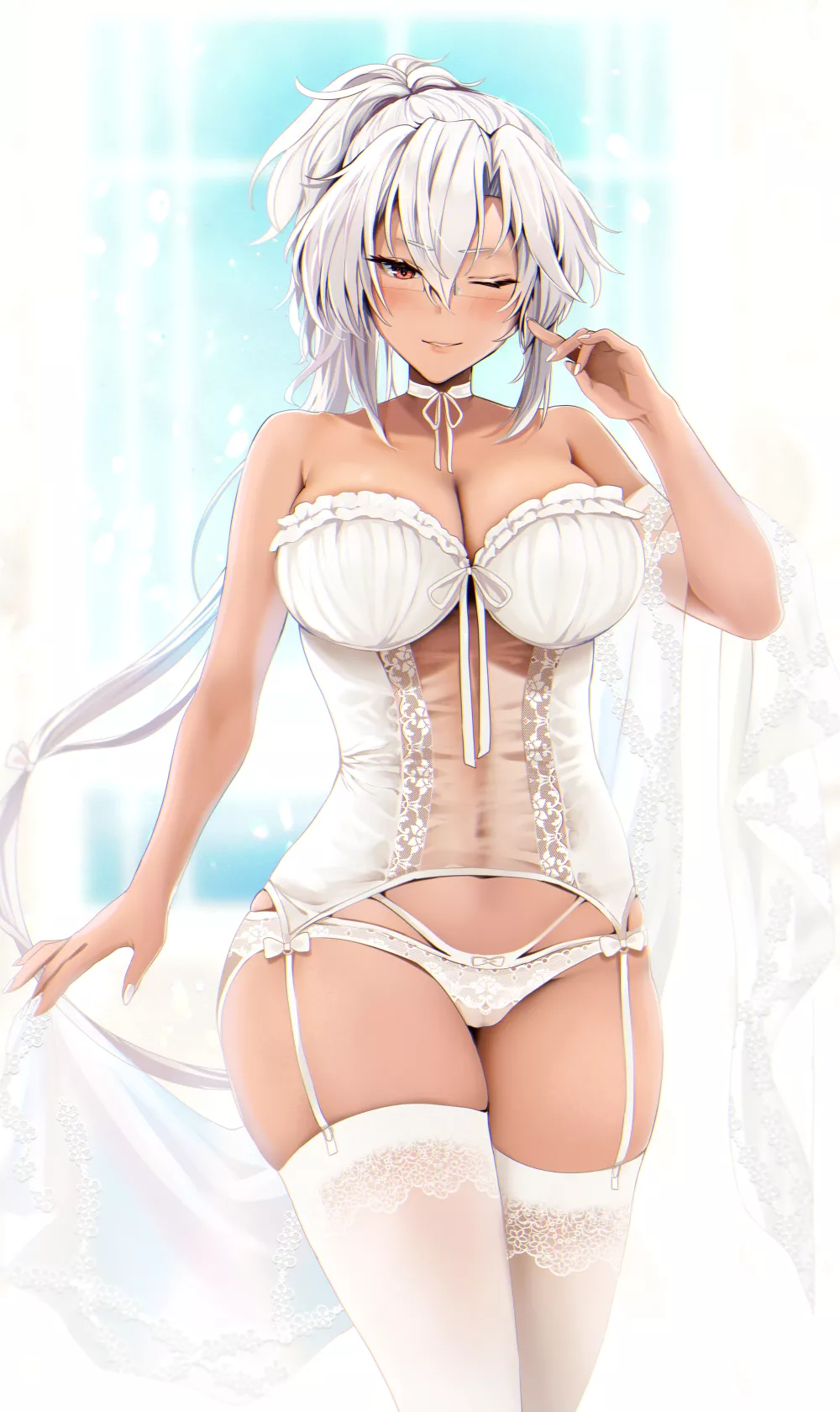 Musashi in white lingerie [Kancolle]