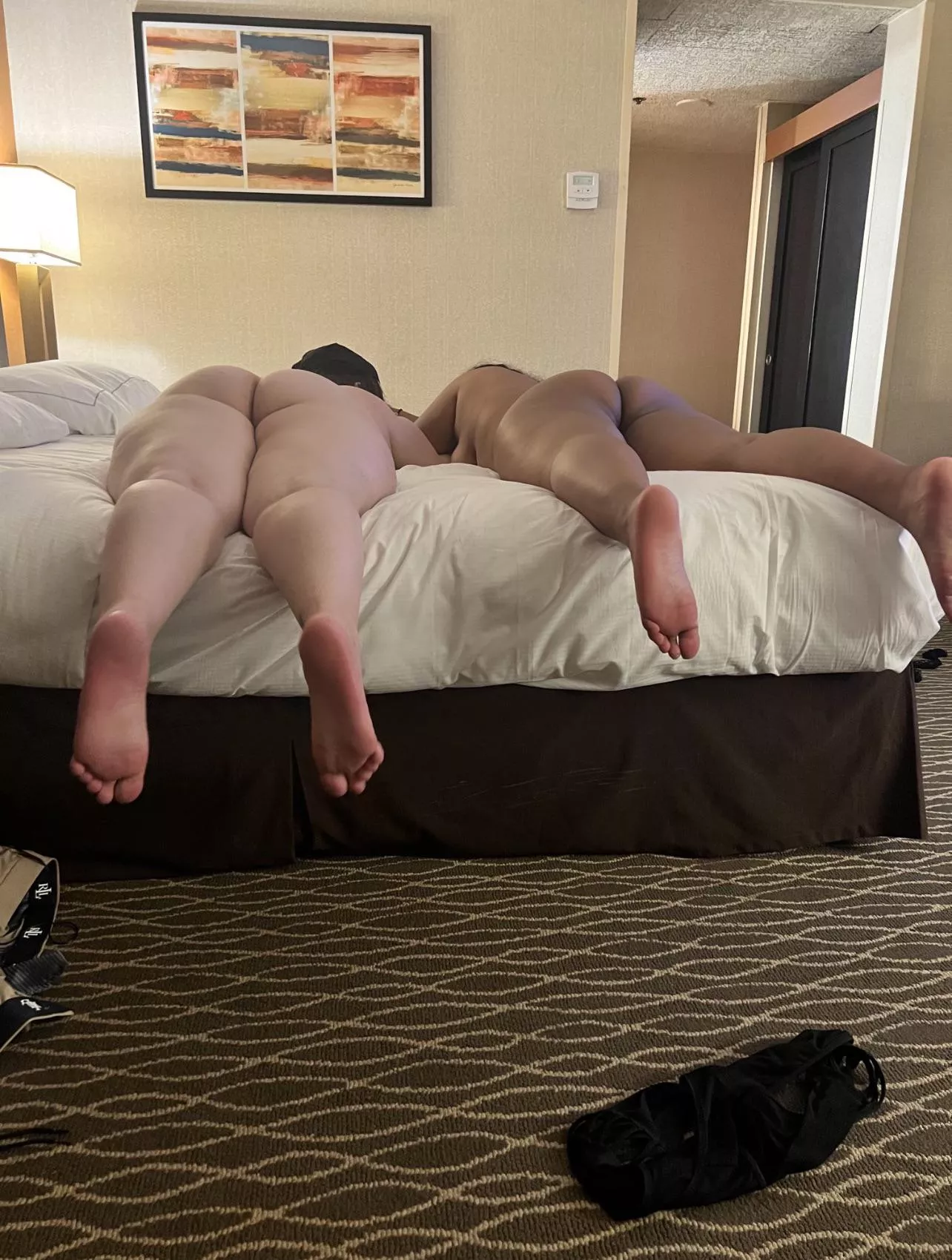 My girl and her friend after a long night. 🍑