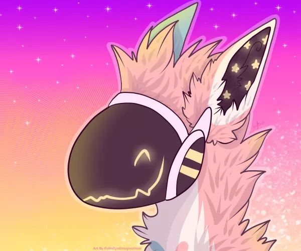 Personal art I drew of my protogen Allstar 🌸✨
