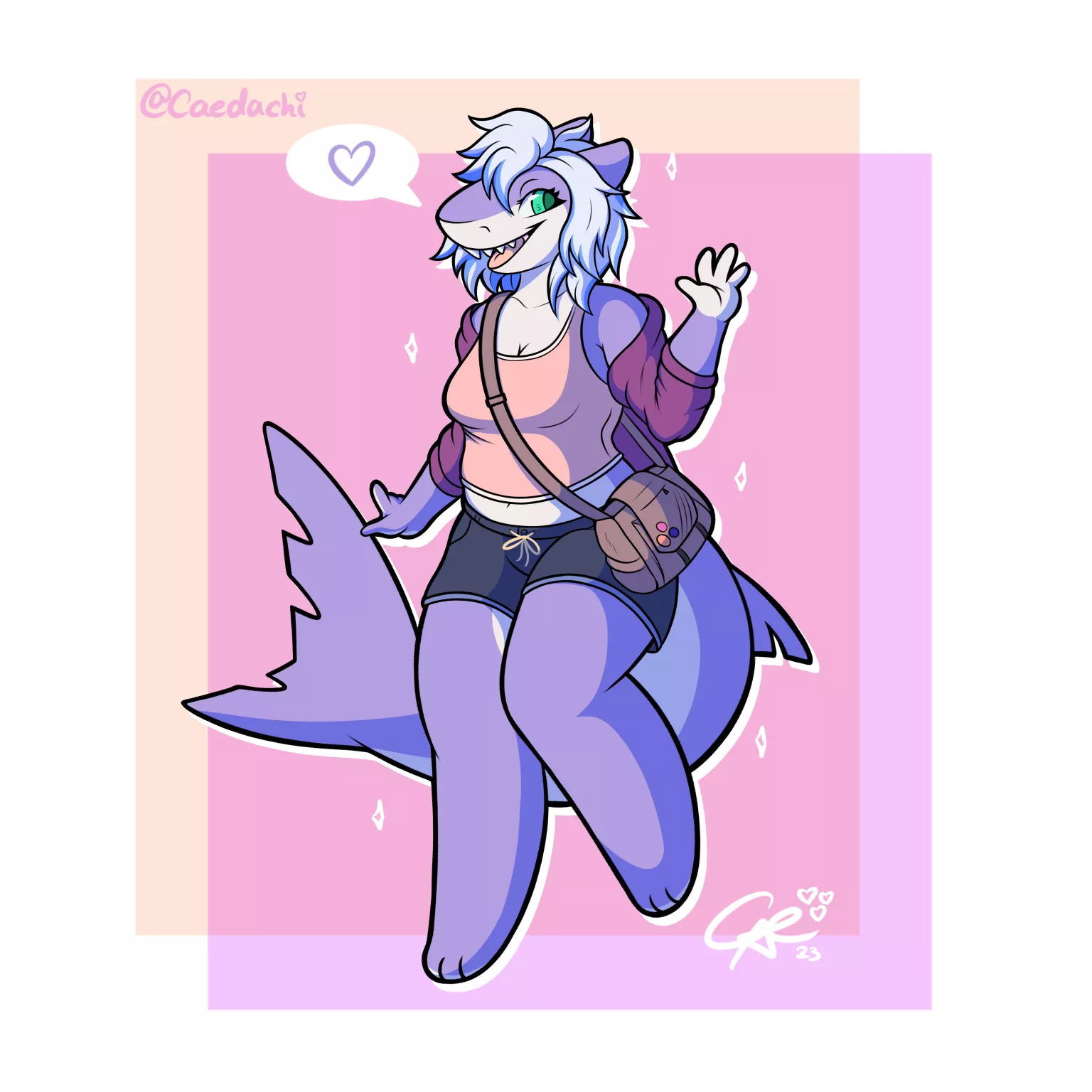 Sweet shark gal 🦈💜 (art by me @Caedachi)