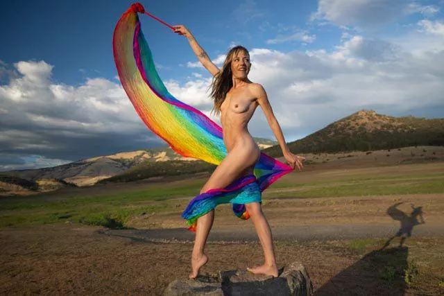 Tada! Joyful motion in still shots! All I do out of work is play, which means naked and joyful photos outside driven by a creative idea to experiment with!