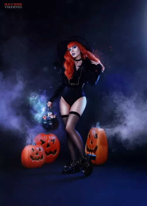 The little witch is ready to cast her spell on you