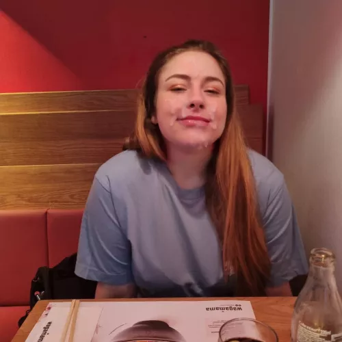 The waiter blushed when they saw me