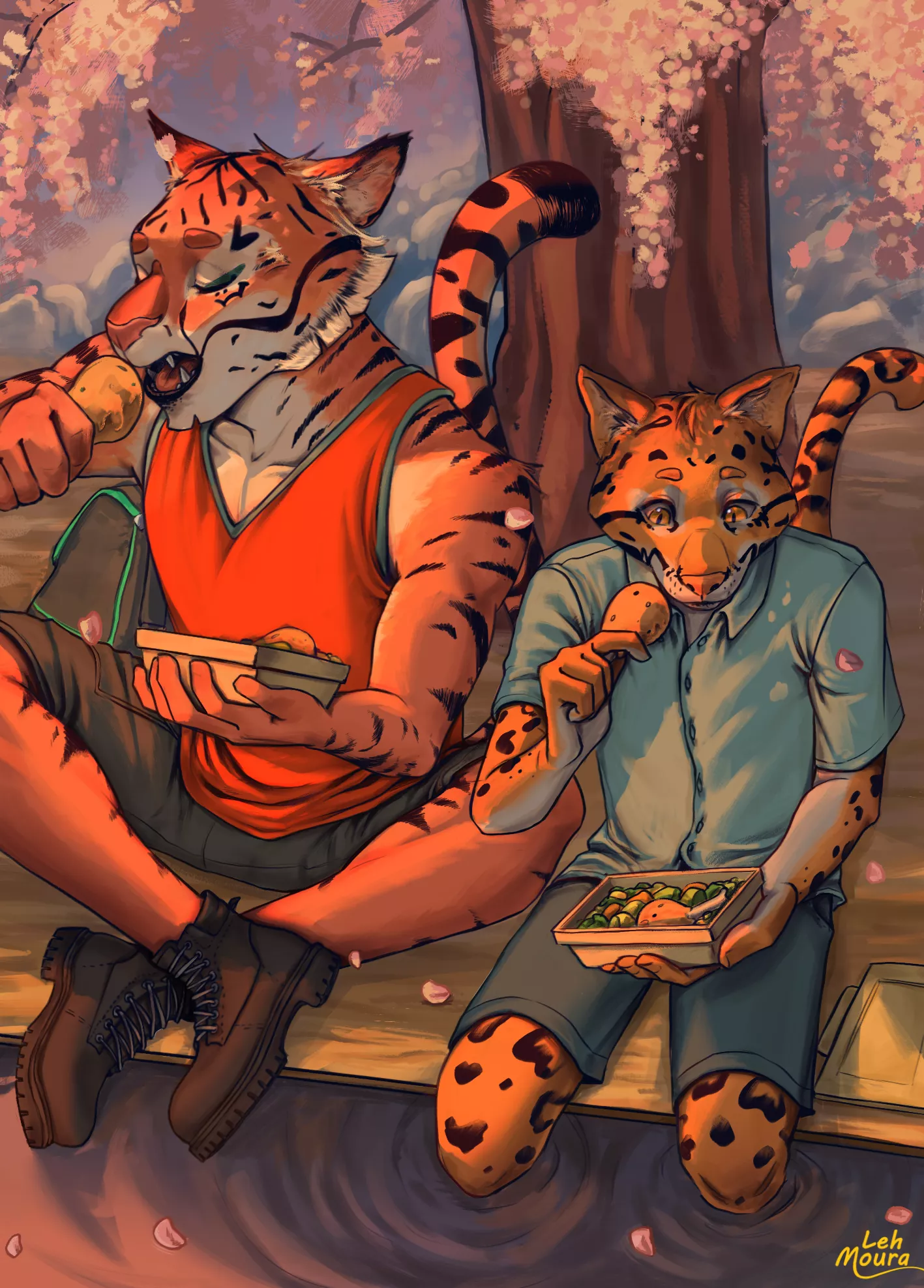 Theo and San in a quiet moment (Art by me)