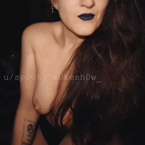 Would you be upset if I left black lipstick all over your cock?