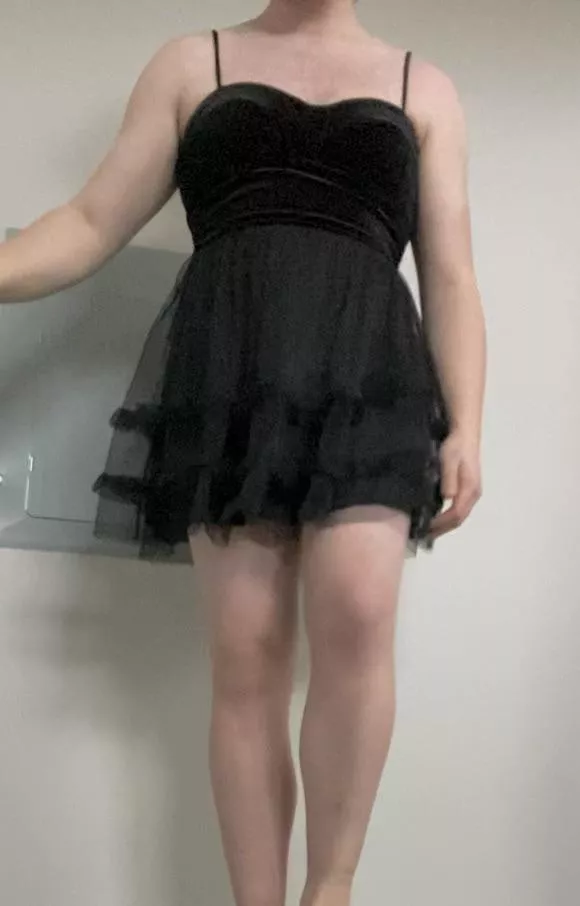 (19) wearing my sisters dirty dress from her hamper