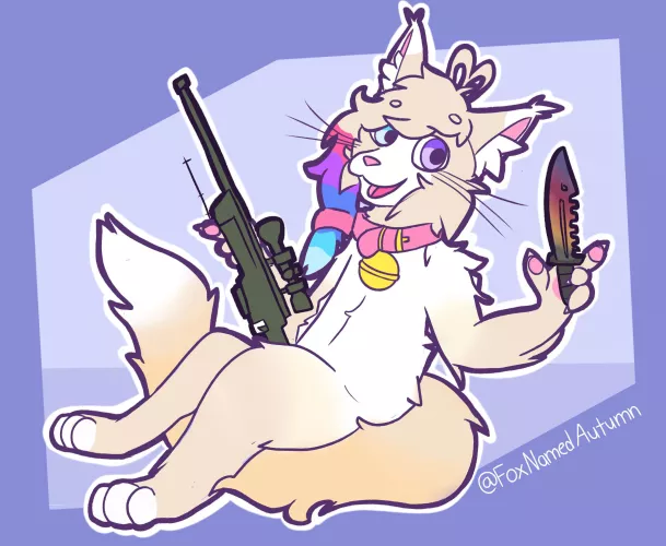 A gamer cat (By me @FoxNamedAutumn on twitter)