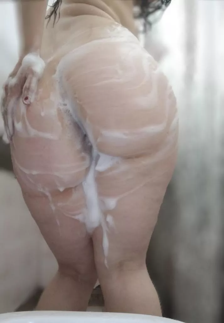 A shower full of foam