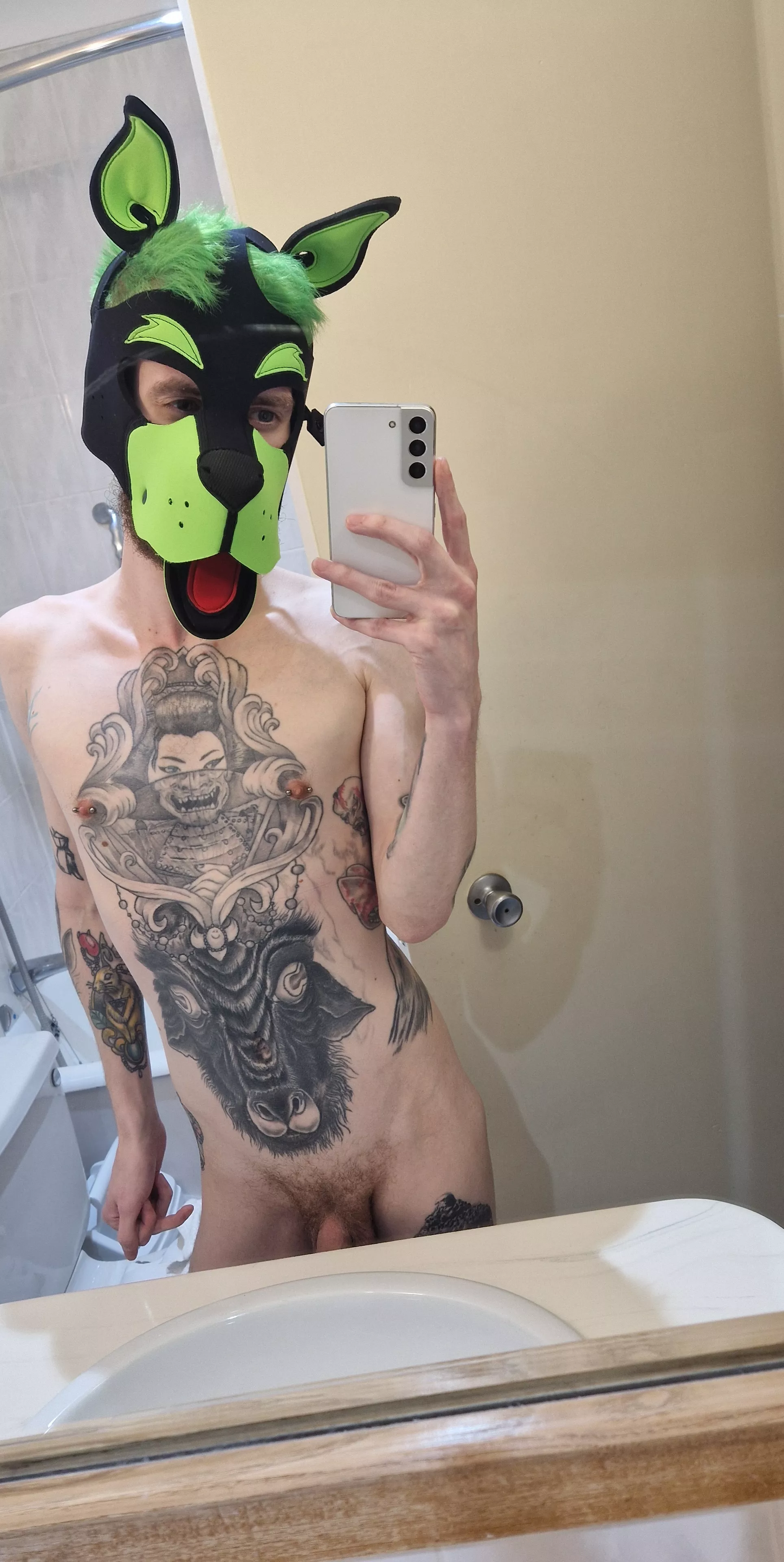 Dyed my hair green to match the hood 😋