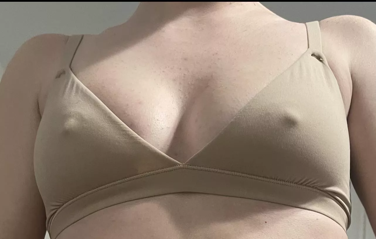 Hard nipples through bra! Love my wife’s nipples!