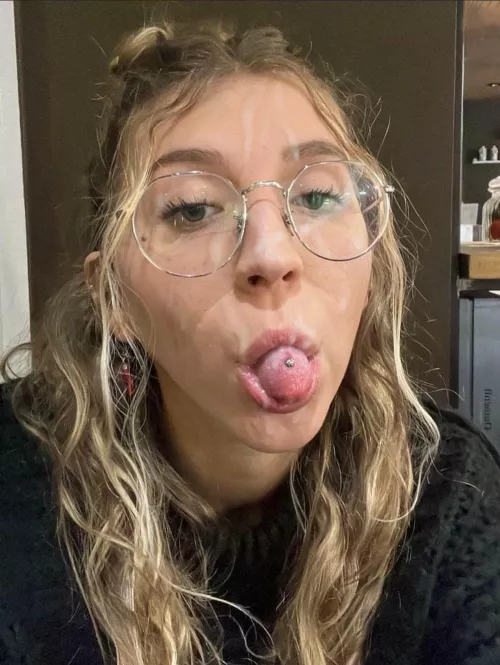 Hot slut covered in cum