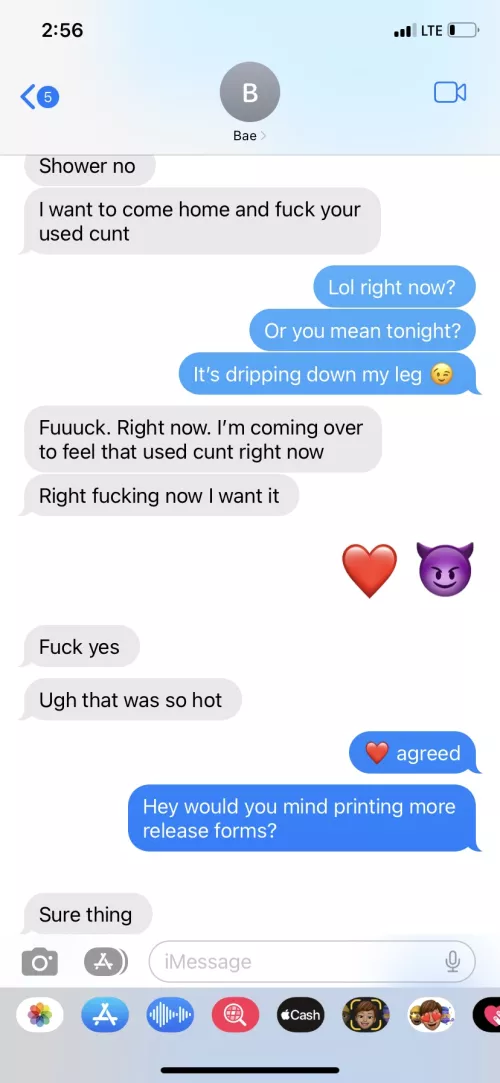I filmed a creampie scene in my livingroom with an anonymous guy off FetLife, texted my husband about it & his response is one of the many reasons I fucking love him