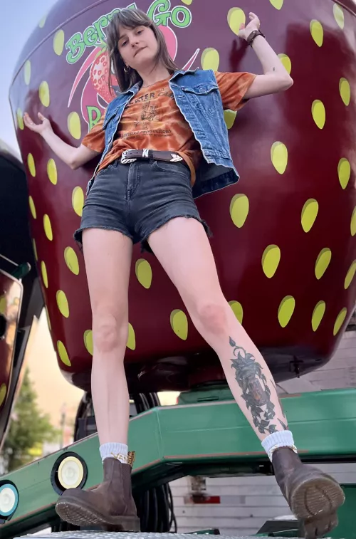 Just chillin with my giant strawberry