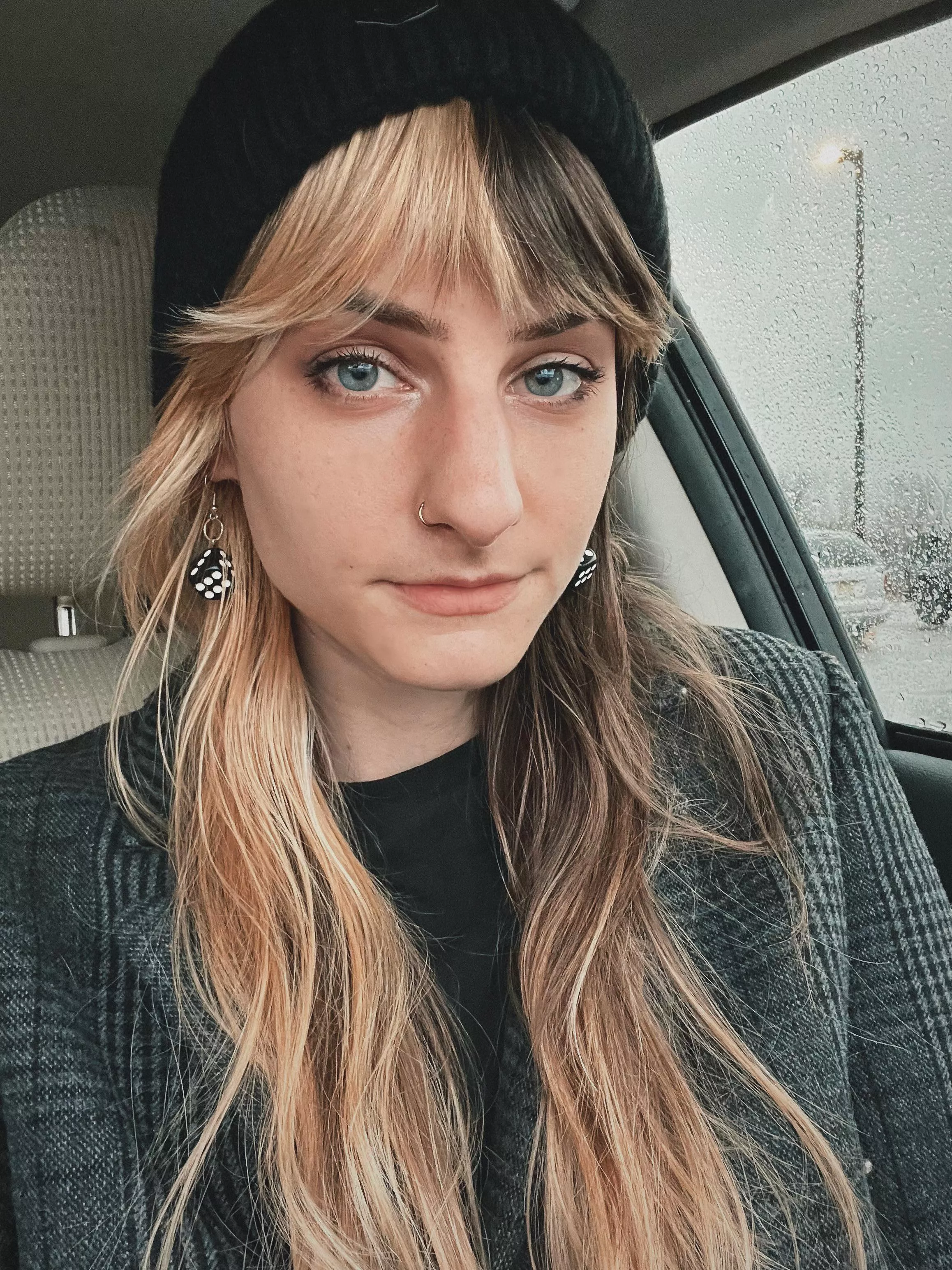 Love how my bangs look under my new beanie