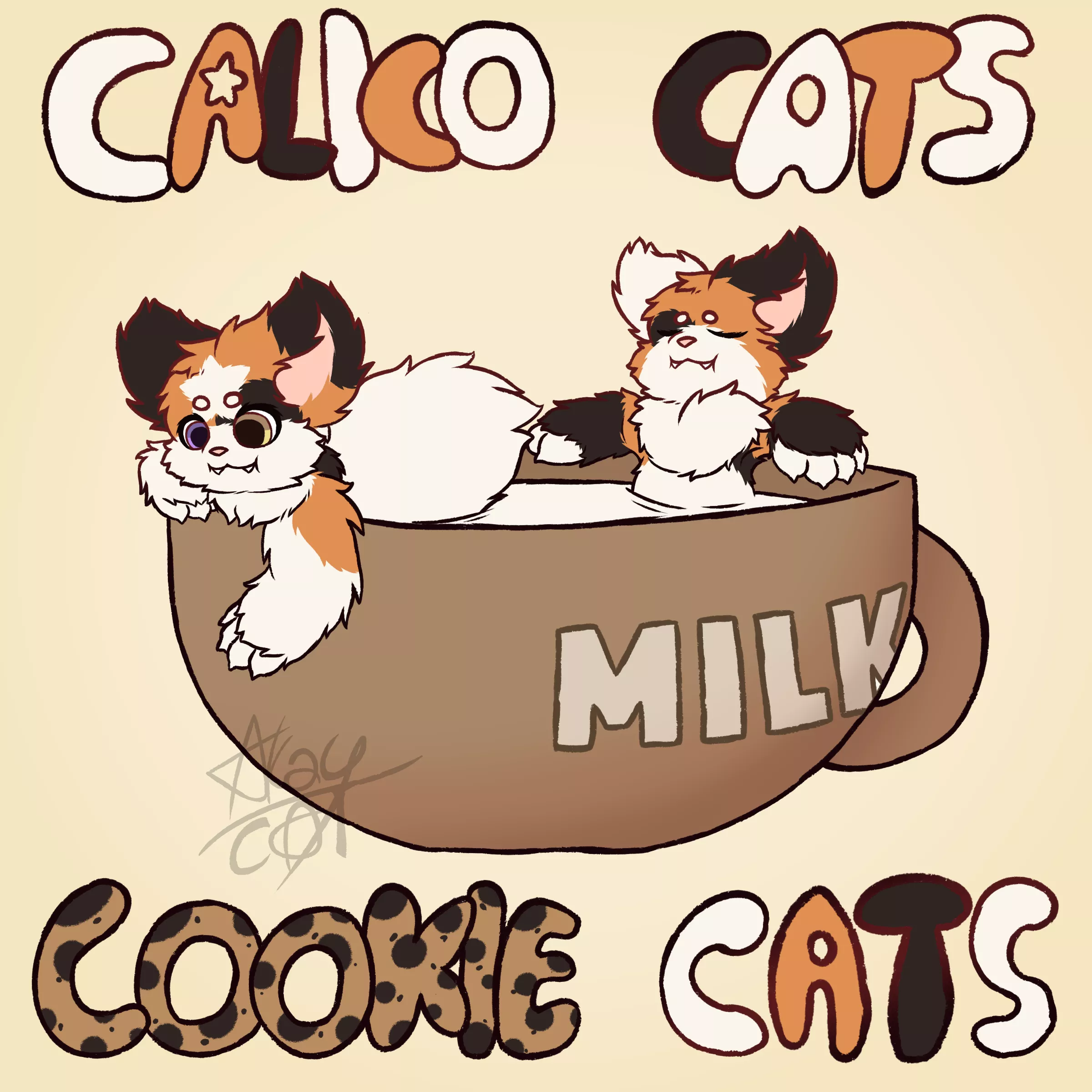 Me alwayz tought dat calico cats look like cookies~~ Nyeheh~ :3 Fun fact: Me and Rono do smell like cookies! UwU